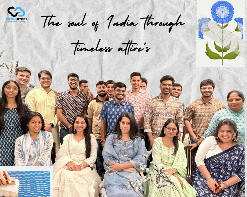The wider team in Indian attire